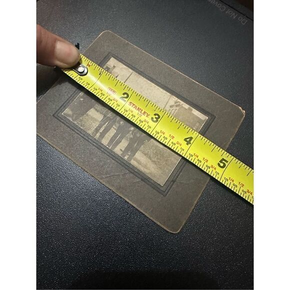 Vintage 1900s Men In Town Old Photo Retro Card Stock back 5x4” - Picture 3 of 4